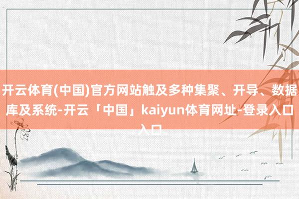 开云体育(中国)官方网站触及多种集聚、开导、数据库及系统-开云「中国」kaiyun体育网址-登录入口