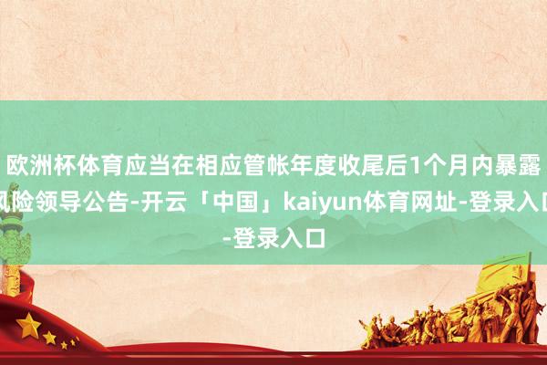 欧洲杯体育应当在相应管帐年度收尾后1个月内暴露风险领导公告-开云「中国」kaiyun体育网址-登录入口