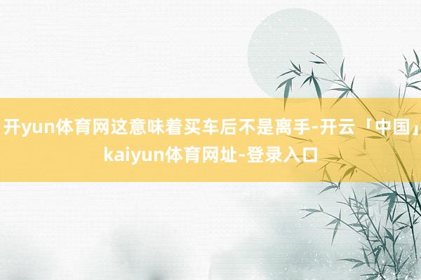 开yun体育网这意味着买车后不是离手-开云「中国」kaiyun体育网址-登录入口