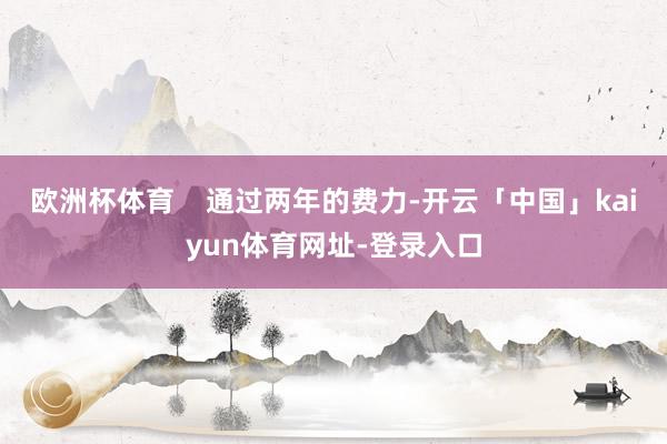 欧洲杯体育    通过两年的费力-开云「中国」kaiyun体育网址-登录入口