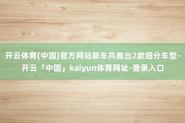 开云体育(中国)官方网站新车共推出2款细分车型-开云「中国」kaiyun体育网址-登录入口