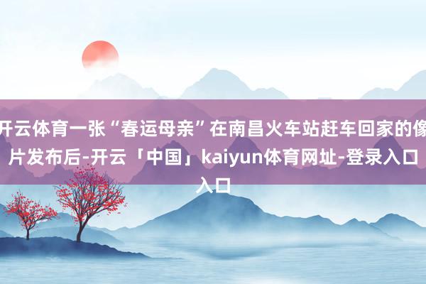 开云体育一张“春运母亲”在南昌火车站赶车回家的像片发布后-开云「中国」kaiyun体育网址-登录入口