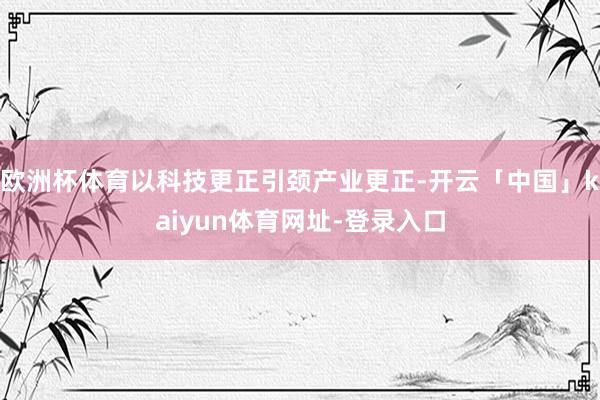 欧洲杯体育以科技更正引颈产业更正-开云「中国」kaiyun体育网址-登录入口