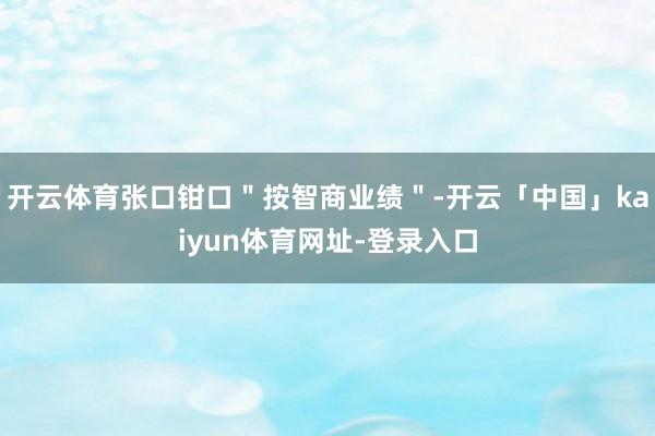 开云体育张口钳口＂按智商业绩＂-开云「中国」kaiyun体育网址-登录入口