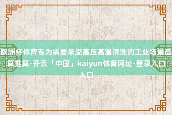 欧洲杯体育专为需要承受高压高温清洗的工业场景盘算推算-开云「中国」kaiyun体育网址-登录入口