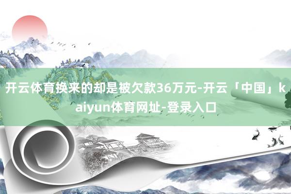 开云体育换来的却是被欠款36万元-开云「中国」kaiyun体育网址-登录入口