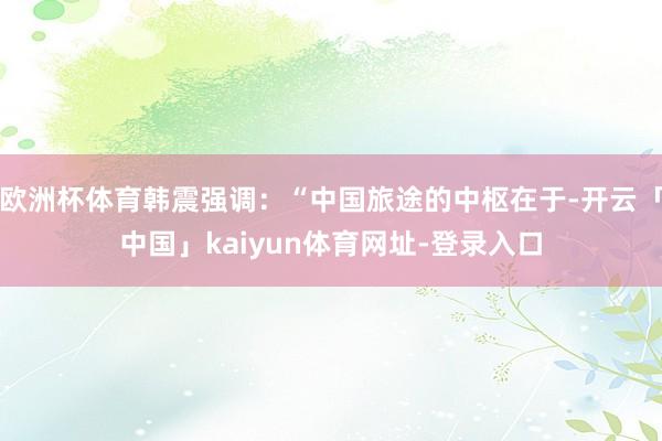 欧洲杯体育韩震强调：“中国旅途的中枢在于-开云「中国」kaiyun体育网址-登录入口