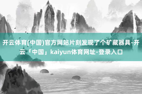 开云体育(中国)官方网站片刻发现了个矿藏器具-开云「中国」kaiyun体育网址-登录入口