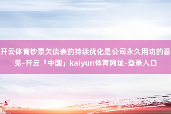 开云体育钞票欠债表的持续优化是公司永久用功的意见-开云「中国」kaiyun体育网址-登录入口