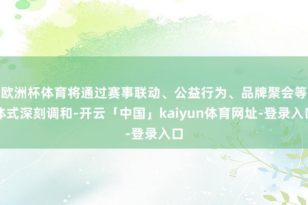 欧洲杯体育将通过赛事联动、公益行为、品牌聚会等体式深刻调和-开云「中国」kaiyun体育网址-登录入口