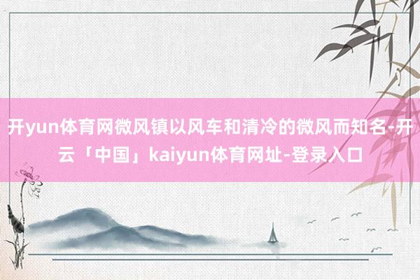 开yun体育网微风镇以风车和清冷的微风而知名-开云「中国」kaiyun体育网址-登录入口