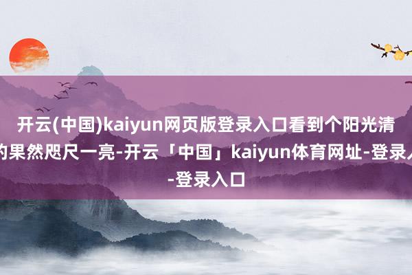 开云(中国)kaiyun网页版登录入口看到个阳光清朗的果然咫尺一亮-开云「中国」kaiyun体育网址-登录入口