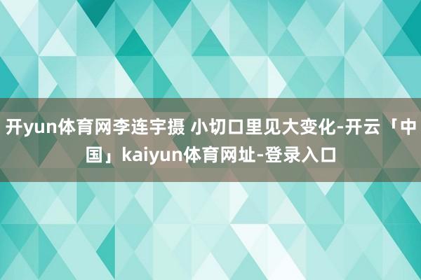 开yun体育网李连宇摄 小切口里见大变化-开云「中国」kaiyun体育网址-登录入口