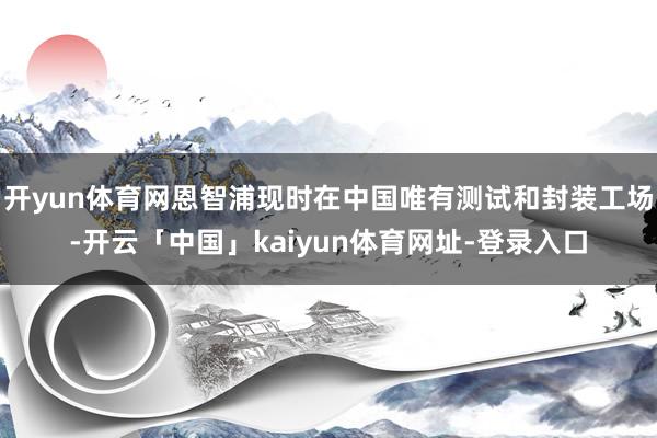 开yun体育网恩智浦现时在中国唯有测试和封装工场-开云「中国」kaiyun体育网址-登录入口