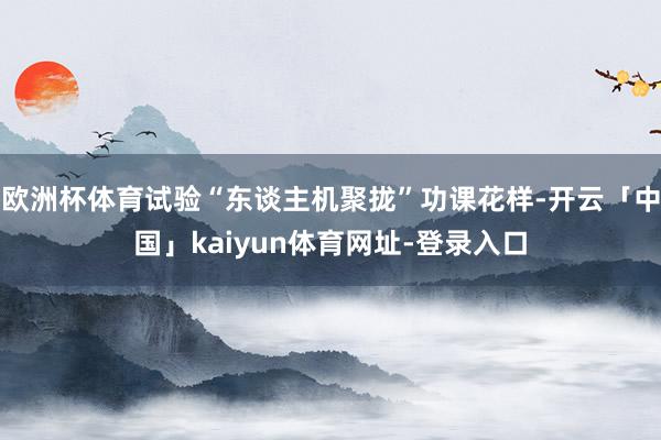 欧洲杯体育试验“东谈主机聚拢”功课花样-开云「中国」kaiyun体育网址-登录入口