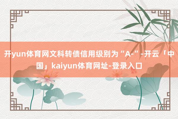 开yun体育网文科转债信用级别为“A-”-开云「中国」kaiyun体育网址-登录入口