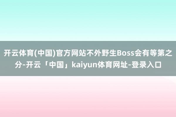 开云体育(中国)官方网站不外野生Boss会有等第之分-开云「中国」kaiyun体育网址-登录入口